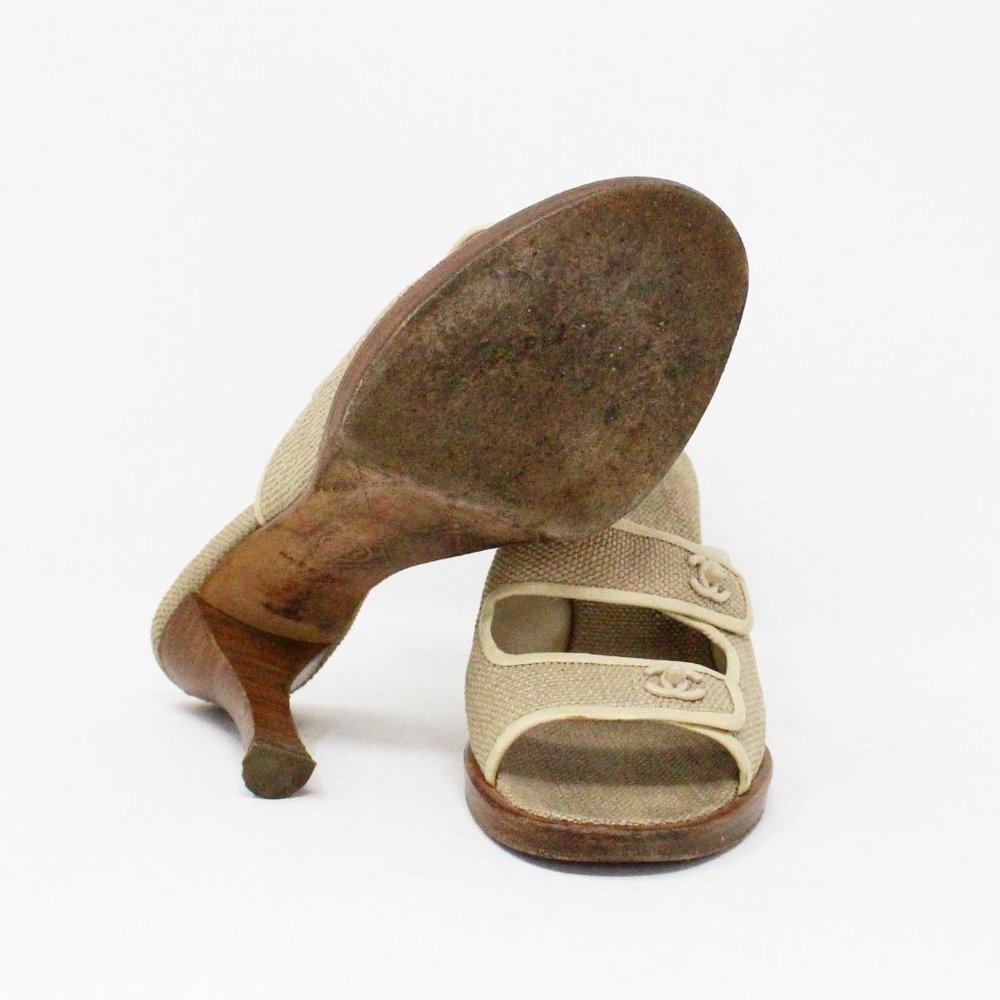 CHANEL #36220 Nude Mule Sandals (US 5 EU 35) - Picture 9 of 10